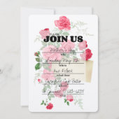 Elegante Bloemrijke Script Uitnodiging om In te Vu (Voorkant)