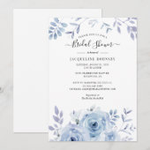 Elegante Bloemrijke Script Waterverf Bruidsdouche Kaart (Voorkant / Achterkant)