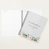 Elegante Bloemrijke Script Waterverf Bruiloft Planner (Display)