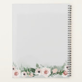Elegante Bloemrijke Script Waterverf Bruiloft Planner (Achterkant)