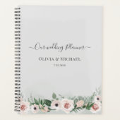 Elegante Bloemrijke Script Waterverf Bruiloft Planner (Voorkant)