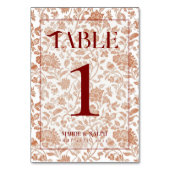 Elegante Bloemrijke Toile Schrift Rode Huwelijk Kaart (Voorkant)