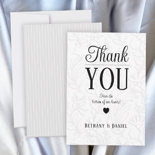 Elegante Bloemrijke Trouwtypografie Bedankkaartjes Bedankkaart