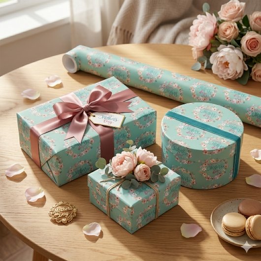 Elegante bloemrijke viering van Moederdag Cadeaupapier