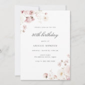 Elegante Bloemrijke Vrouwen 80ste Verjaardagsfeest Kaart (Voorkant)