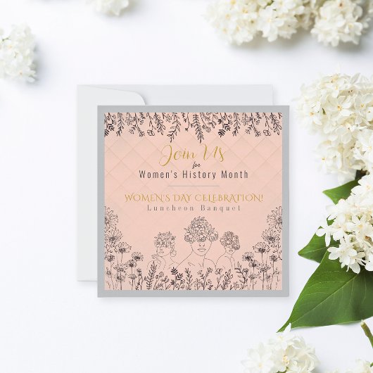 Elegante Bloemrijke Vrouwen Dag Geschiedenis Vieri Kaart