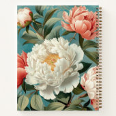 Elegante Bloemrijke Witte Perzik pioenen Notitieboek (Achterkant)