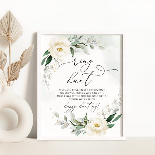 Elegante bloemring jacht bruidsspel poster