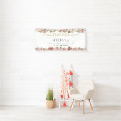 Elegante bloemrozen gouden script afstuderen spandoek (Insitu)