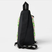 Elegante Bloemrozen Groene Bladeren Patroon-23675 Sling Bag (Achterkant)