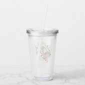 Elegante bloemruis boeket bruid-moeder acryl drinkbeker (Achterkant)