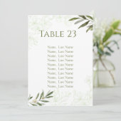 Elegante Bloemsalie Groene Tafel Nummer Kaarten (Staand voorkant)