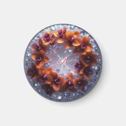 Elegante bloemschikking met orchideeën magneet (Voorkant)