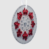 Elegante bloemschikking met rode orchideeën ornament (voorkant)