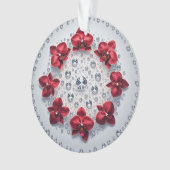 Elegante bloemschikking met rode orchideeën ornament (voorkant)