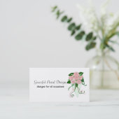 Elegante bloemschikking visitekaartje (Staand voorkant)