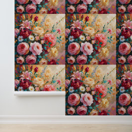 Elegante Bloemschil en Stok Behang