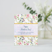 Elegante bloemschildering in waterverf voor gelukk uitnodiging briefkaart (Staand voorkant)