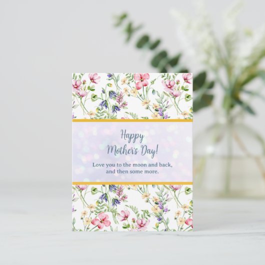 Elegante bloemschildering in waterverf voor gelukk uitnodiging briefkaart (Staand voorkant)