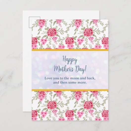 Elegante bloemschildering in waterverf voor gelukk uitnodiging briefkaart (Voorkant / Achterkant)