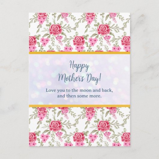 Elegante bloemschildering in waterverf voor gelukk uitnodiging briefkaart (Voorkant)