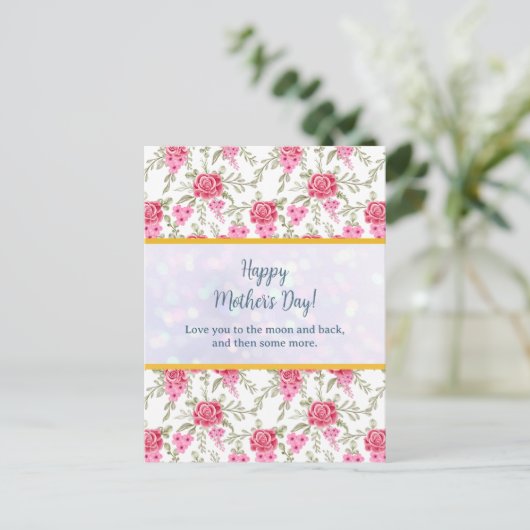 Elegante bloemschildering in waterverf voor gelukk uitnodiging briefkaart (Staand voorkant)