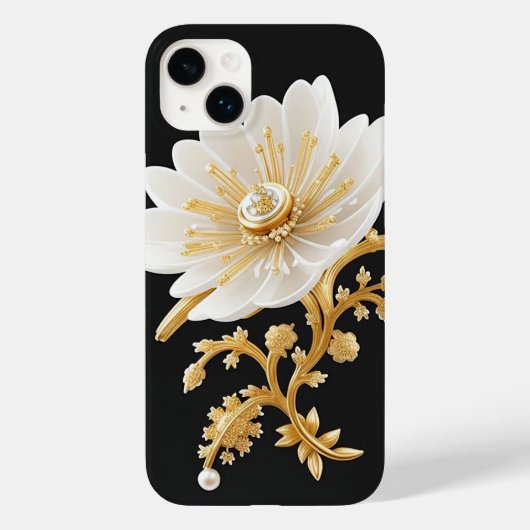 Elegante bloemsierkunst met luxe gouden accenten Case-Mate iPhone case (Achterkant)