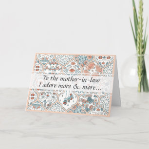 Elegante bloemsierkunst schoonmoeder Happy Birthda Kaart