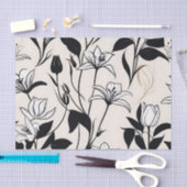Elegante bloemsilhouetten wit en zwart tissuepapier (Craft)