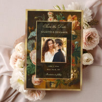 Elegante bloemstilleven trouwkaart 'Save the Date'