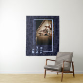 Elegante Bloemstuk Aangepaste Familie Foto Tekst B Wandkleed (In situ)