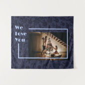 Elegante Bloemstuk Aangepaste Familie Foto Tekst B Wandkleed (Voorkant (horizontaal))