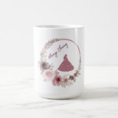 Elegante Bloemtypografie Classic Mok & Sticker (Center)