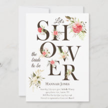 Elegante Bloemtypografie Koraal Bruiloft Feest