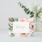 Elegante Bloesem Bloementuin | Pastel Bedankt Briefkaart (Staand voorkant)