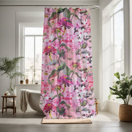 Elegante bloesem roze bloemen decoratief douchegordijn