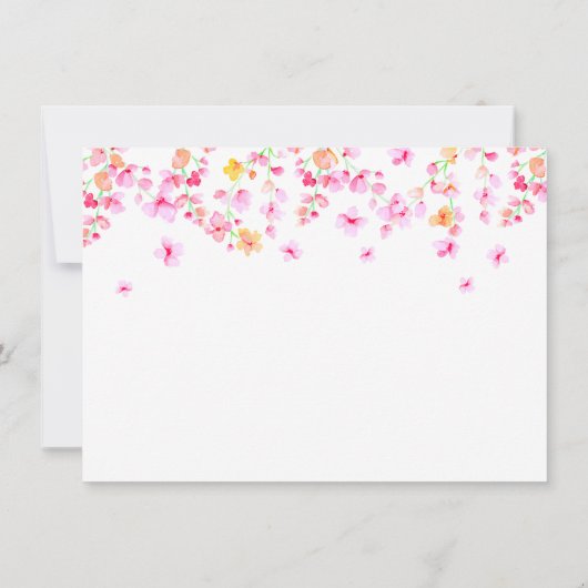 Elegante Bloesem Uw Bericht Bedankkaart (Achterkant)