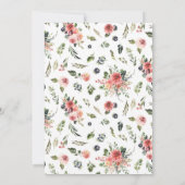 Elegante bloesems | Lente Bloemen Bruiloft Menu Kaart (Achterkant)