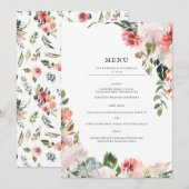 Elegante bloesems | Lente Bloemen Bruiloft Menu Kaart (Voorkant / Achterkant)