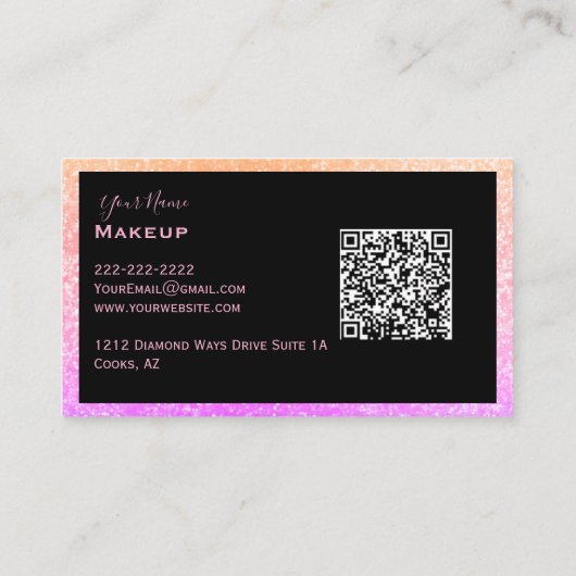 Elegante blonde dame haar make-up visitekaartje (Achterkant)