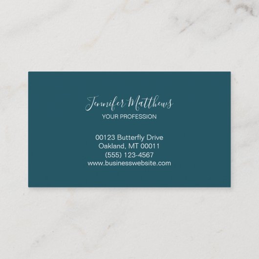 Elegante Bloom Blauw Gouden Orchidee Bloemen Visitekaartje (Achterkant)