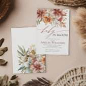 Elegante Bloom Boho Sinaasappel Witte Lelie Baby s Kaart