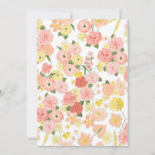 Elegante Bloom Bruids Douche Uitnodiging (Achterkant)