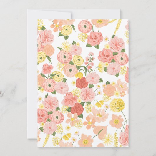 Elegante Bloom Bruids Douche Uitnodiging (Achterkant)