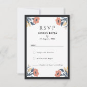 Elegante Blooming Flower Wedding RSVP Kaarten (Voorkant)