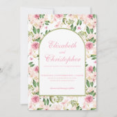 Elegante blos bloementuin bruiloft kaart (Voorkant)