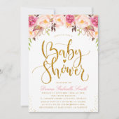 Elegante blos floral Baby shower uitnodiging (Voorkant)