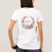 Elegante blos lente bloemen krans Moederdag T-shirt (Achterkant)