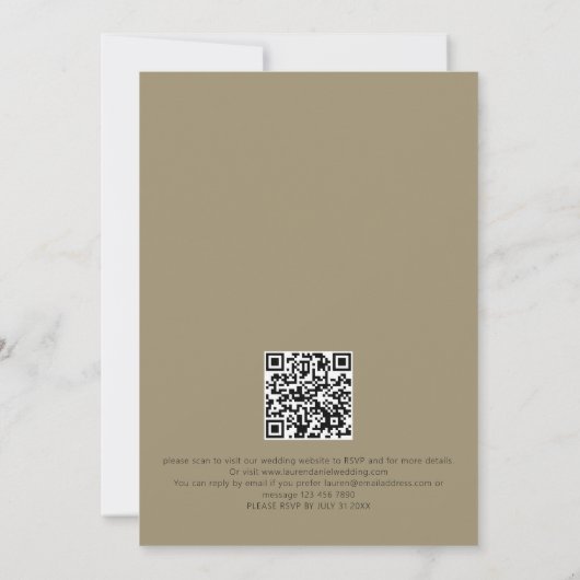 Elegante Blossom QR Code Huwelijksavond Party Kaart (Achterkant)