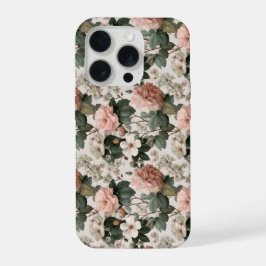 Elegante Blozende Bloem Ivoor Bloemmotief iPhone 15 Pro Case